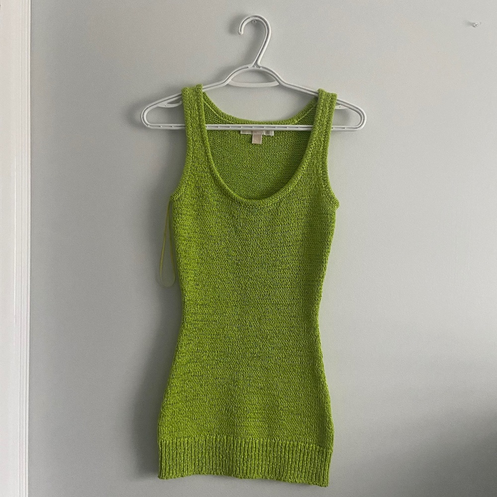 Michael Kors Lime Green Knit Swim Coverup Tank